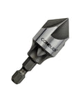 Conquer Tools 5-flute metal countersink drill bit with 87-degree angle and 1/4-inch hex shank