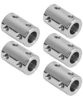 Straight Up Heavy Duty Five Piece Steel Shaft Coupling Set featuring flexible motor couplers for smooth mechanical transmission.