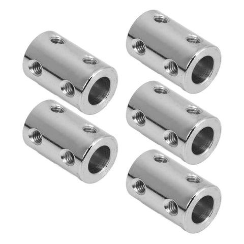 Straight Up Heavy Duty Five Piece Steel Shaft Coupling Set featuring flexible motor couplers for smooth mechanical transmission.