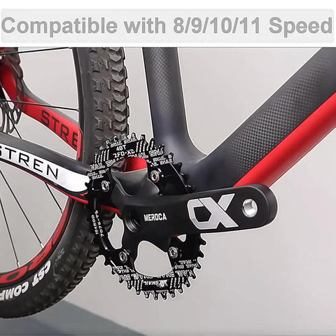 Beefy MTB Square Taper Crankset 170mm Arm 104 BCD for Single Speed, 8 to 11 Speed Bicycles, Ultralight Aluminum Anodized Finish.