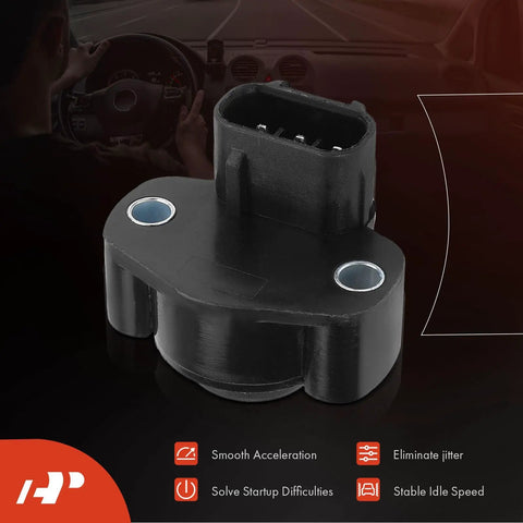 Throttle Position Sensor TPS For Dodge And Jeep Easy Install That Restores Idle And Snappy Throttle Response For Dakota Cherokee Grand Cherokee Wrangler And Viper With 2.5L 4.0L And 8.0L V10 Engines, black plastic sensor