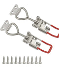 Heavy Duty Toggle Latch Pair Quick Release Cabinet Hasp Rugged Steel Clasp With Snap Tight Lever Pull And No Sweat Screw Fasteners for toolboxes and gear
