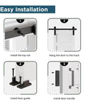 Installation steps for the Solid Wood Paneled Double Sliding Barn Door System With Hardware Kit Set Includes Two Forty Inch Doors.
