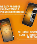 Everyday Bluetooth OBDII Diagnostic Tool For Cars With Full System Scan Read Fault Codes And Definitions ECU Diagnostics Maintenance Light Reset Easy Car Troubleshooting GWScan Compatible displays on mobile app interface with live data and system scan results.