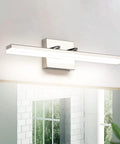 Modern Chrome Vanity Light Bar 20 Inch Long LED Fixture 12W Dimmable Vanity Lighting For Bathroom Makeup Mirror 4000K Daylight Wall Sconce