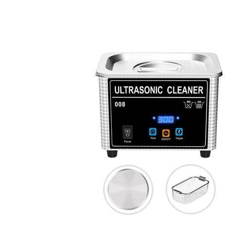 Hualuck 800ml Ultrasonic Cleaner With Heater And Timer, stainless steel unit with timer and digital display for jewelry and glasses.