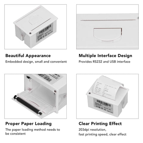 Rock Solid 58mm Thermal Receipt Printer Featuring Embedded Micro Usb And Ttl Serial Port with open compartment for paper loading