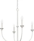 Southcrest 4-Light Distressed White Large Chandelier Dimmable Candle-Style Fixture with rustic charm visible from below view.