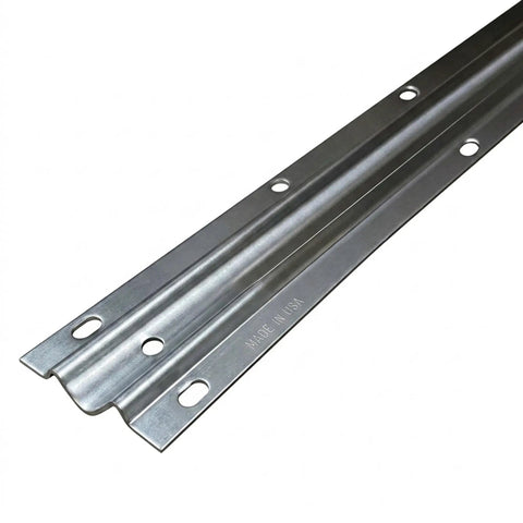 Galvanized Steel V Track For Sliding Gates 6 Ft Long Built To Last Rustproof Outdoor Gate Track With Rugged Weatherproof Build USA Made For Residential And Commercial Use Heavy Duty Gate Hardware, 6 ft galvanized steel rail with mounting holes