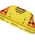 Crown Molding Cuts Made Super Easy With This Solid Miter Saw Jig in yellow for cutting 38, 45, and 52-degree angles.