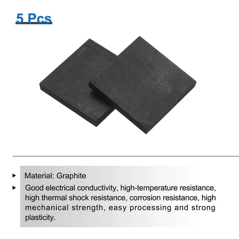 Graphite Block And Plate Set 37.5x37.5x5mm Pro Grade High Purity Graphite For Melting And Casting Metals Electrolysis Electrodes Pack Of 5