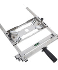 Rock Solid Adjustable Cutting Machine Support Frame With Heavy Duty Stainless Steel Edge Guide Positioner For Precision Woodworking and Grinder Shop Builds That Guarantee Straight Shots Every Single Time, showcasing adjustable steel structure.