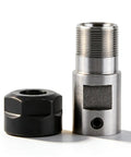 Collet Chuck CNC Spindle Tool Holder Compatible With ER11 Collets, steel construction, shown with a removable collet nut
