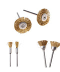 Top Shelf Two Pack Brass Wire Brush Bits Bad Boy Rotary Tool Bits For Dremel And Garage Drills, brass material for buffing.