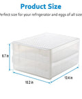 Fridge Egg Storage Organizer With 60 Grid Slots Space Saving Egg Holder For Refrigerator Keeps Eggs Safe And Fresh, size shown