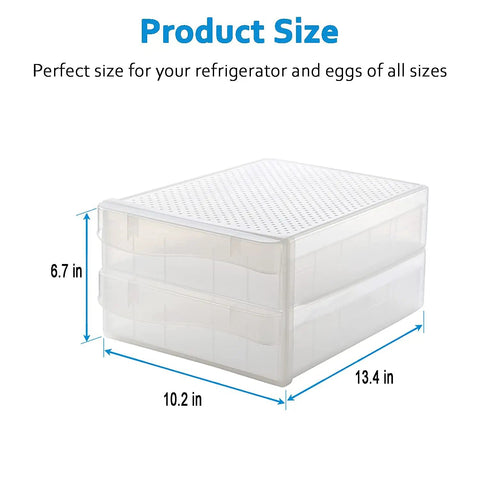 Fridge Egg Storage Organizer With 60 Grid Slots Space Saving Egg Holder For Refrigerator Keeps Eggs Safe And Fresh, size shown