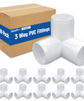 Heavy Duty 1 Inch PVC Fittings 3 Way 10 Pack Furniture Grade for DIYers Building Furniture and Frames UV Resistant Elbow Connector