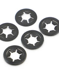 500 Pcs Black Star Lock Washers Set With Internal Teeth Grip For Vibration Resistance Plum Flower Shape