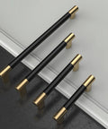 10 Pack Matte Black And Gold Knurled Cabinet Pulls 5 Inch Center To Center For Cabinets Drawers Wardrobes Durable Aluminum Alloy