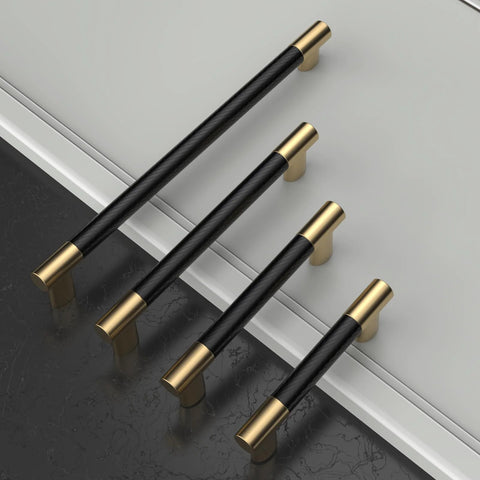 10 Pack Matte Black And Gold Knurled Cabinet Pulls 5 Inch Center To Center For Cabinets Drawers Wardrobes Durable Aluminum Alloy
