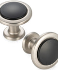 Round Cabinet Knobs 10 Pack Matte Black And Nickel, Durable Solid Metal Drawer Knobs for versatile use in modern decor.