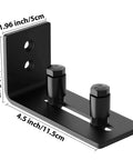 Sliding Barn Door Guide System With Bottom Pocket Track And Rollers Heavy Duty Adjustable Hardware Kit, black metal guide support