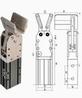 Workhorse Mechanical Arm Fixture For 1615S 1615D 2015S-L 2015D 1615D-L Pneumatic Gripper And Water Nozzle Cylinder diagram