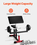 Heavy Duty Preacher Curl Bench For Home Gym Setup Seated Bicep Curl Station With Barbell And Dumbbell Capability Adjustable Weight Bench Max Load 440 Lbs Isolation Arm Curl Machine For Strength Training And Muscle Growth, 440 lbs weight capacity