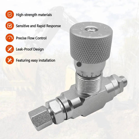 Hydraulic Flow Control Valve For Mini Excavator 1-2 Ton STB-G3/8 Bidirectional Restrictor With Two Sided Connectors