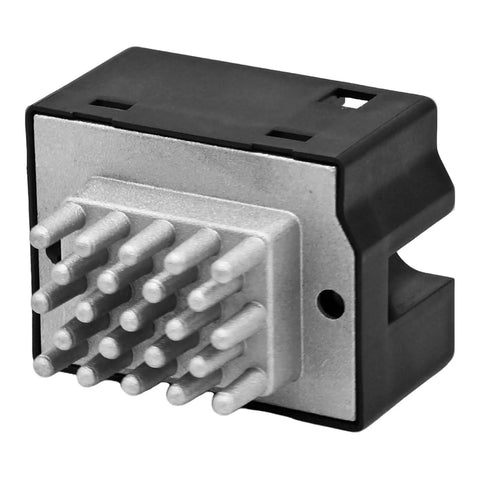 Direct Bolt On Blower Motor Resistor For Hyundai Santa Fe Santa Fe Sport 2014 To 2019 showing connection pins and durable housing.