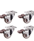 4 Pack Rubber Furniture Casters Quiet Heavy Duty Trolley Wheels With 360 Degree Swivel Casters And Brakes Wear Resistant Universal Fit