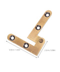 Two Pack Heavy Duty Hidden Pivot Door Hinges In Bronze Concealed Bookcase Hardware, side view showing hinge dimensions