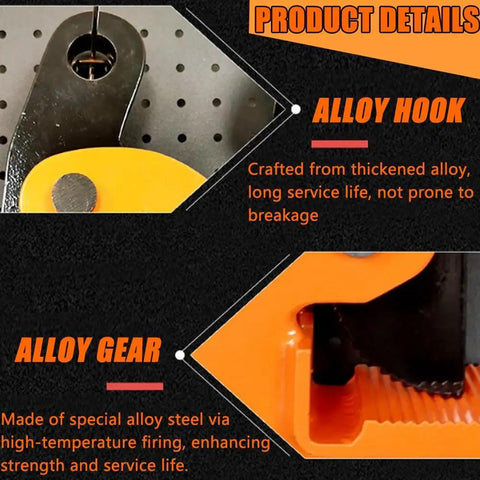 Top Shelf Horizontal Plate Lifting Clamp For Steel And Stone With 5 Ton Capacity Knockout Grip System alloy hook and gear details