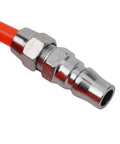 Badass Retractable Pneumatic Air Compressor Hose Got Quick Couplers Fits Garage Workshop Tools 3 Meter Polyurethane Spring Tube Tangle Free Smooth Flow Orange Heavy Duty Flexibility Great For Home And Pros Daily Use Now orange hose coupler close-up