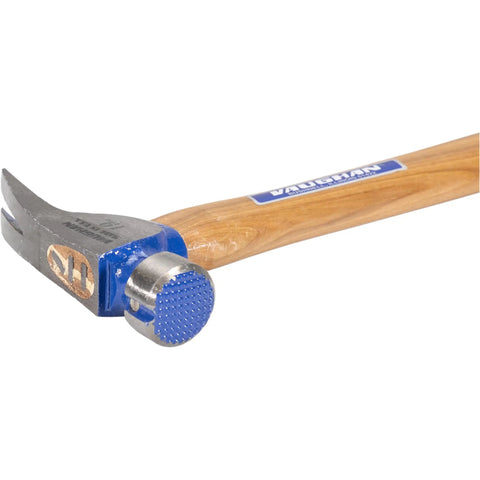 California Framer Hammer 19 Oz with Milled Claw Nail Starter, High Carbon Steel Head, Hickory Handle