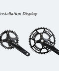 Installation display of 104 BCD Narrow Wide Round MTB Chainring compatible with Shimano cranksets