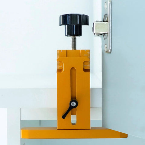 Cabinet Hinge Jig Door Mounting Guide With Adjustable Alignment Tool And Precision Measuring Scale for pro grade cabinet installation.