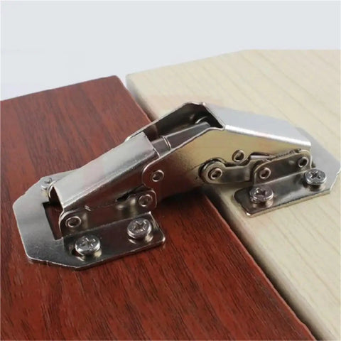 Rock Solid Stainless Steel Cabinet Door Hinge Featuring Drop Dead Smooth Hydraulic Soft Closing 90 Degree Folding Furniture Hardware That Shuts Quietly Without Making A Peep White on wood