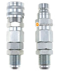 JIC Flat Face Hydraulic Quick Connect Coupler Set For Bobcat Skid Steer Loaders 7753 773 863 873 963 Includes One Female And One Male Flat Face Coupler With PVC Protective Covers One Half Inch Body