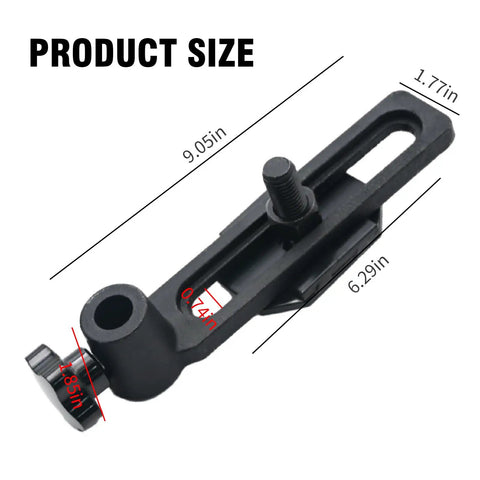 Heavy Duty Cast Iron Woodworking Lathe Tool Rest Base Featuring 20Mm Aperture Hole Diameter shown with product dimensions.