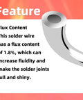 Close-up of 60-40 Rosin Core Solder Wire For Electronics with flux content detail on orange background