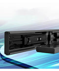 Heavy Duty Drawer Rails With Smooth Glide Steel 3 Way Slide System For Full Extension Three Section Drawers 8 To 22 Inch Adjustable Furniture Rails Two Pack 20 Inch Long showing close-up of black steel glide mechanism