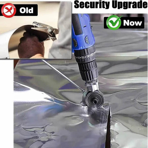 Turn Your Drill Into a Metal Sheet Cutter Nibbler for Precise Cuts with Fast Drill Attachment cutting aluminum sheet close-up