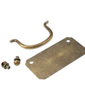 Vintage Horizontal Flat Brass Cabinet Handle Pulls Set Of 2 With Screws 3.94 X 1.97 Inches parts displayed