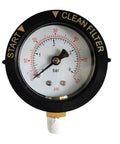 0-60 PSI Pressure Gauge Replacement For Pool And Spa Valve Filters Bottom Mount Fits Clean And Clear Warrior EasyClean Triton C-3 Predator D.E. Cartridges And FNS Plus Filters For Clear Readouts And Smooth Performance, black round gauge