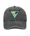 Washed Cotton Baseball Cap With Carrier Air Wing 16 Insignia One Size Grey Military Inspired Navy Aviation Hat For Everyday Wear