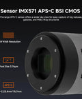 All-In-One Deep Sky Astrophotography Gear With IMX571 APS-C Cooled Camera sensor details with resolution and pixel size