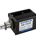 Beefy 24V DC Linear Actuator Solenoid With 80N Push Force, 20mm Stroke Open Frame Electromagnet For Precise Motion Control And Intermittent Use In Industrial Automation Robotics And DIY Projects BM 1683B, black open-frame solenoid with spring plunger