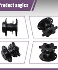 Pro Built 6 Hole Quick Release Steering Wheel Hub Adapter With Snap Off Boss Plate And Anti Theft Heightening Plate For Track Rides And Custom Street Mods In Satin Black - Various angles