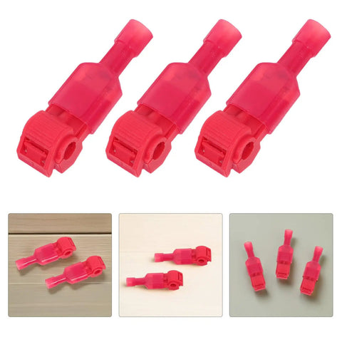Quick Connect Spade Terminal Kit With 60 Pairs Fast Splice Wire Connectors For Soft Electrical Cables And Home Speaker Wiring Without Stripping Or Cutting Old Wires On Complex Setups Today, red insulated spade connectors